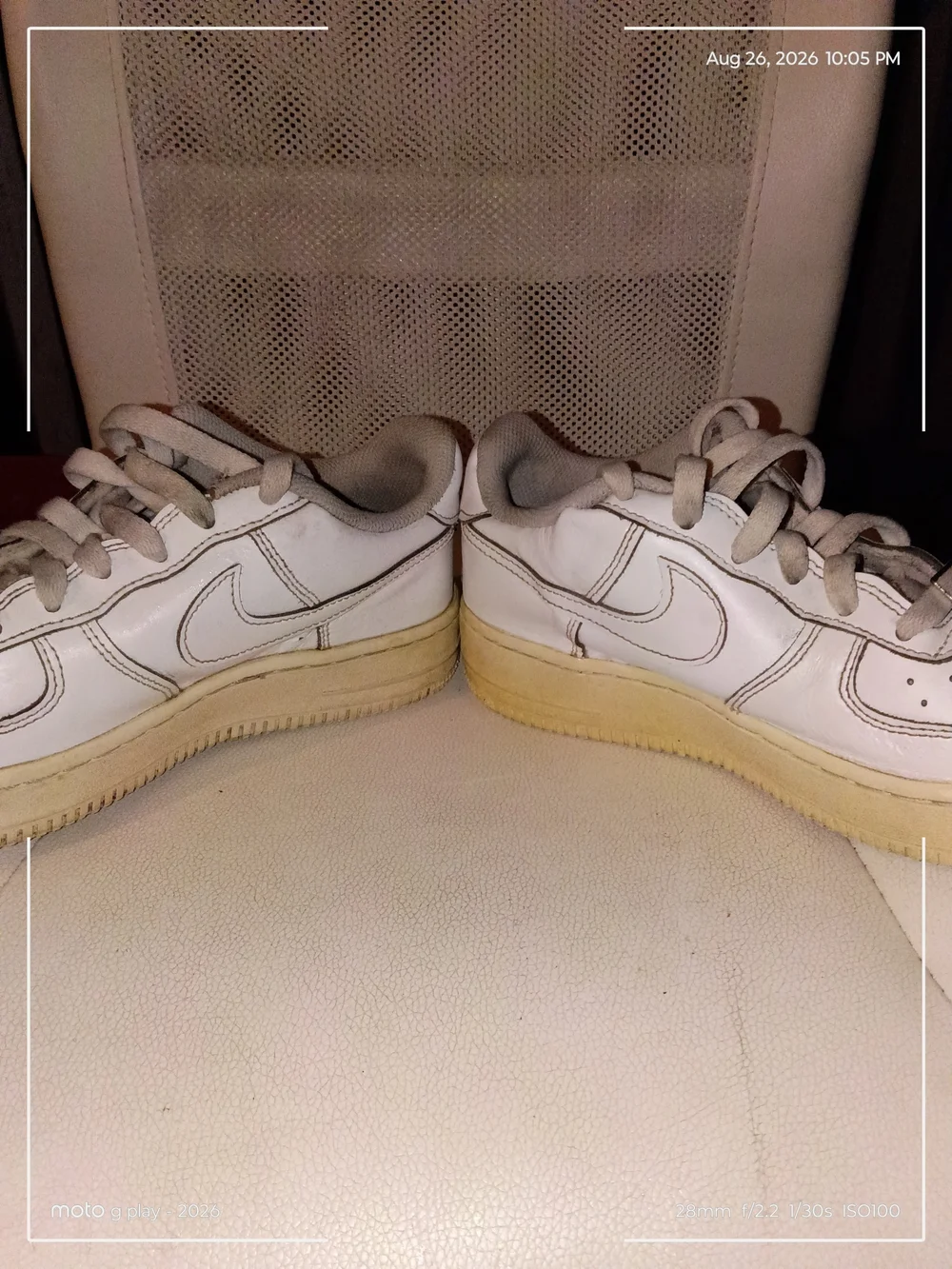 Kids White Leather Sneaker with Subtle Swoosh Accent